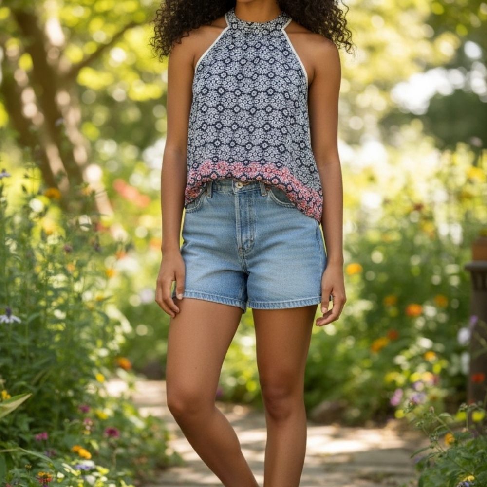 Le Lis Black and White Floral Top
